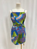 Farm Rio Blue Mackaw Wrap Mini Dress