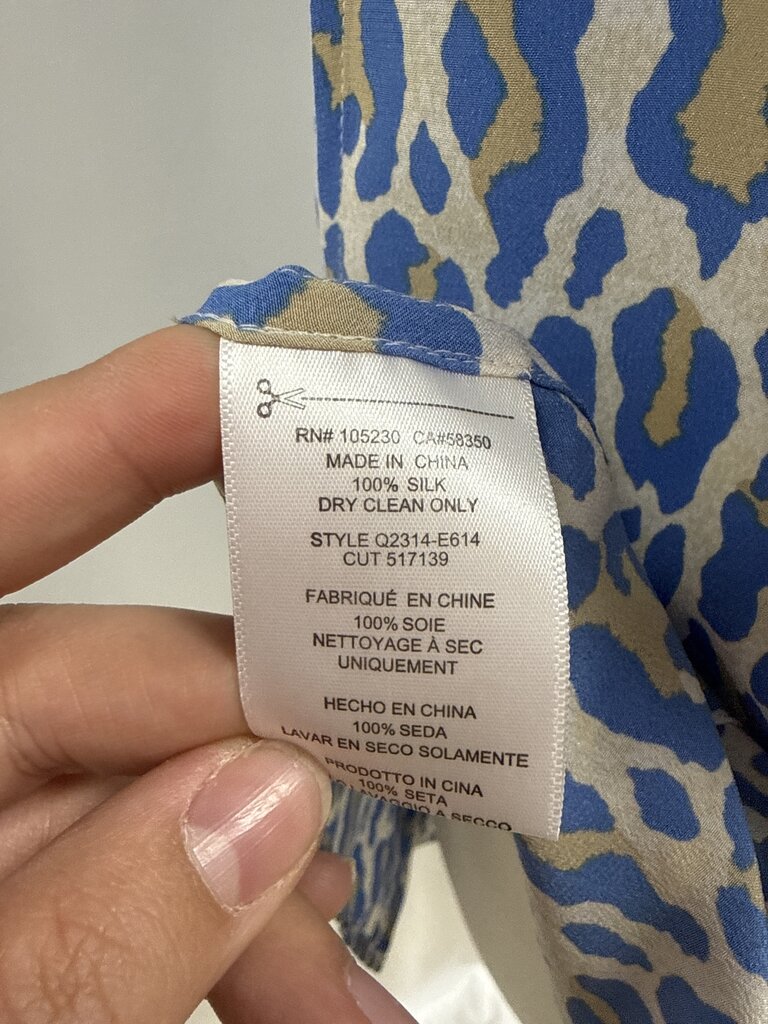 Equipment Femme Blue Animal Print Button Up Dress