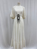 Erdem White Puff Sleeve Maxi Dress (Orig $5120) (AS IS:Small Stains and Hem needs to be surged))