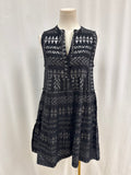 Elan Black and Silver Midi Dress NWT