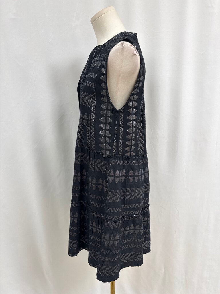 Elan Black and Silver Midi Dress NWT