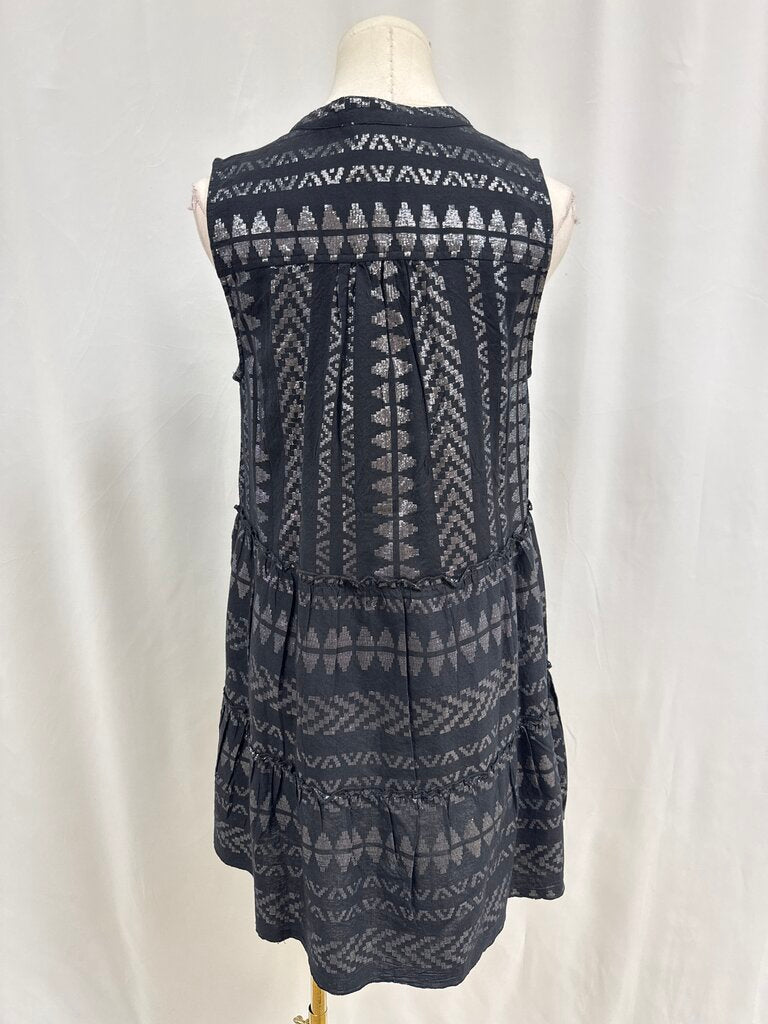 Elan Black and Silver Midi Dress NWT
