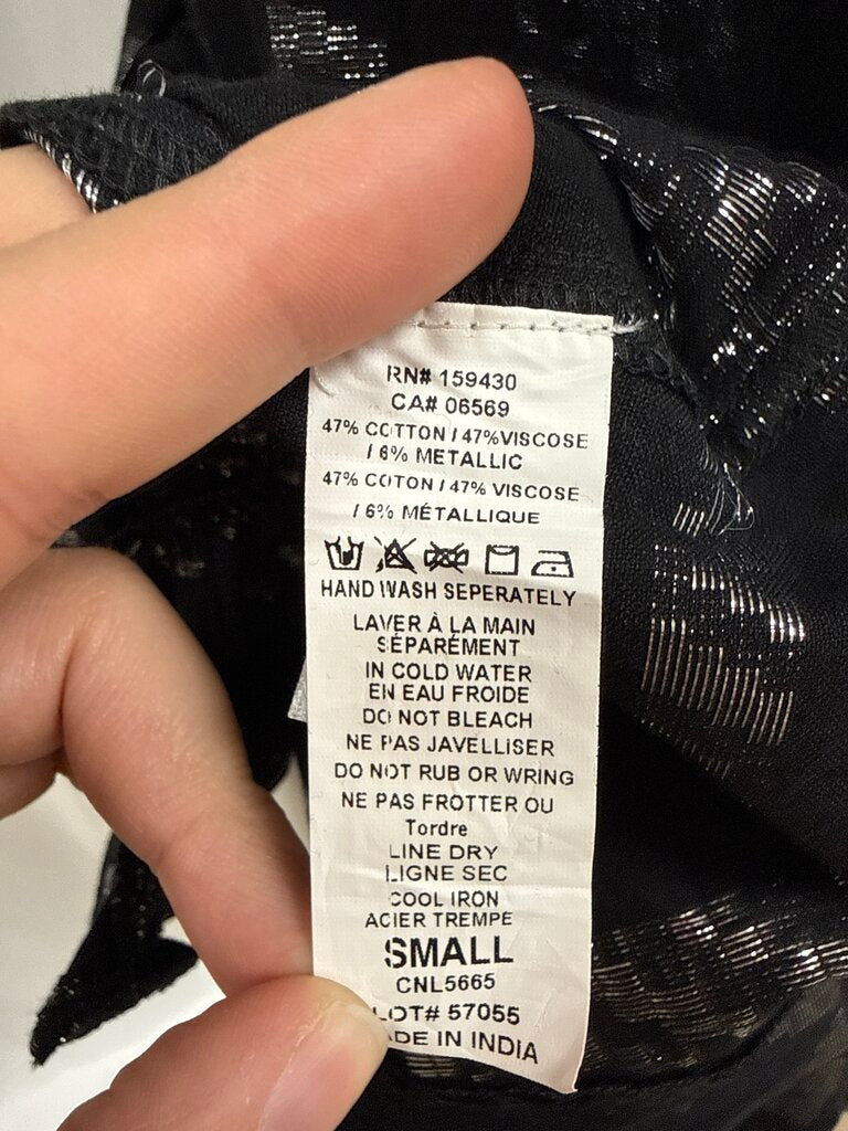 Elan Black and Silver Midi Dress NWT