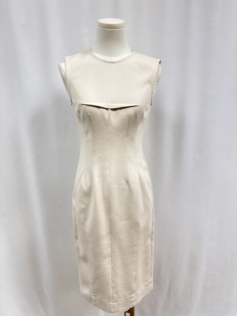 Sportmax Cream Canvas Midi Dress