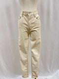 Mother Cream Faux Leather Pant