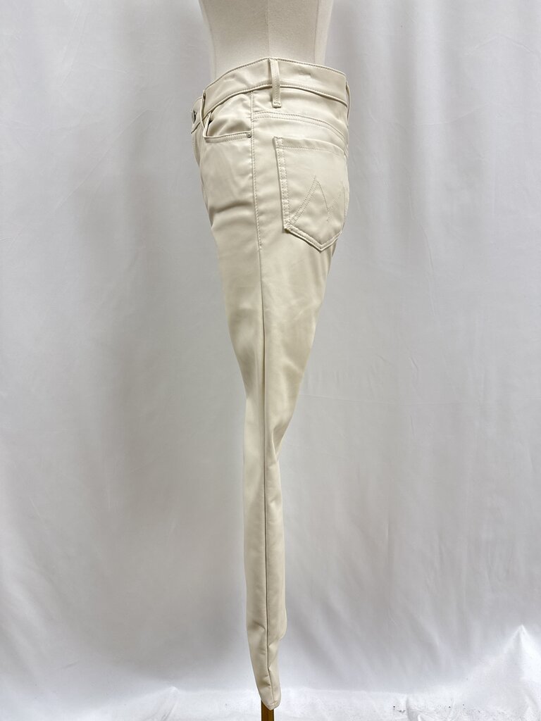 Mother Cream Faux Leather Pant