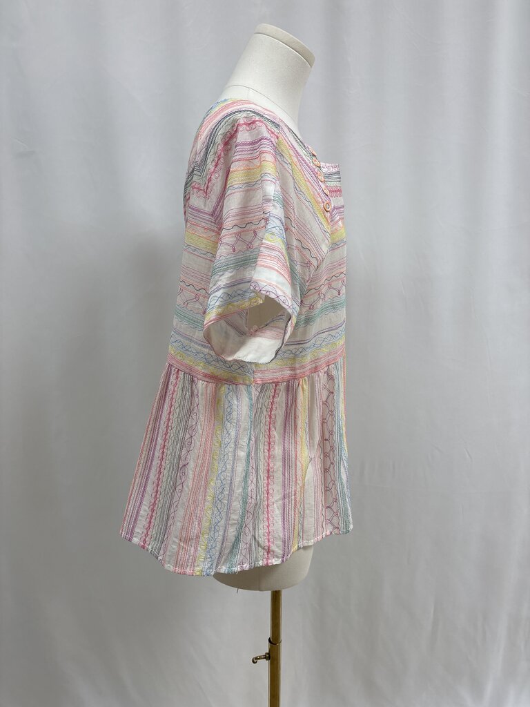 Anthropologie Multi Embroidered Blouse