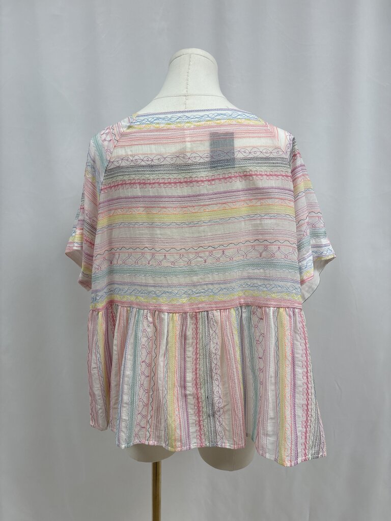 Anthropologie Multi Embroidered Blouse