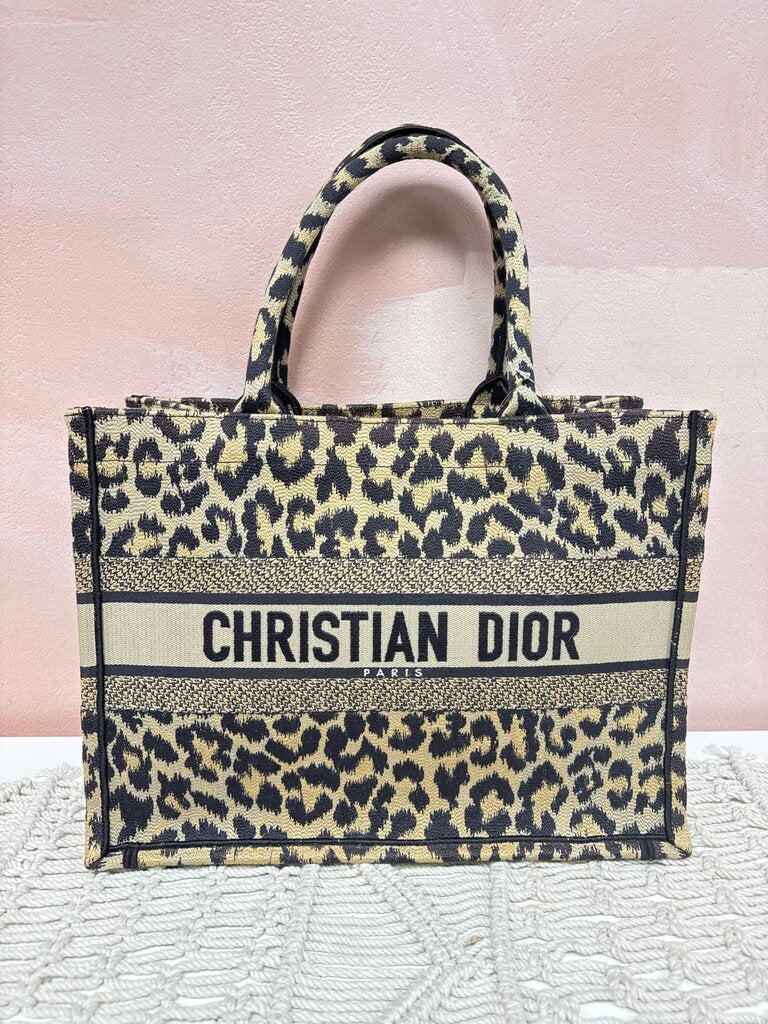 Dior Leopard Canvas Book Tote