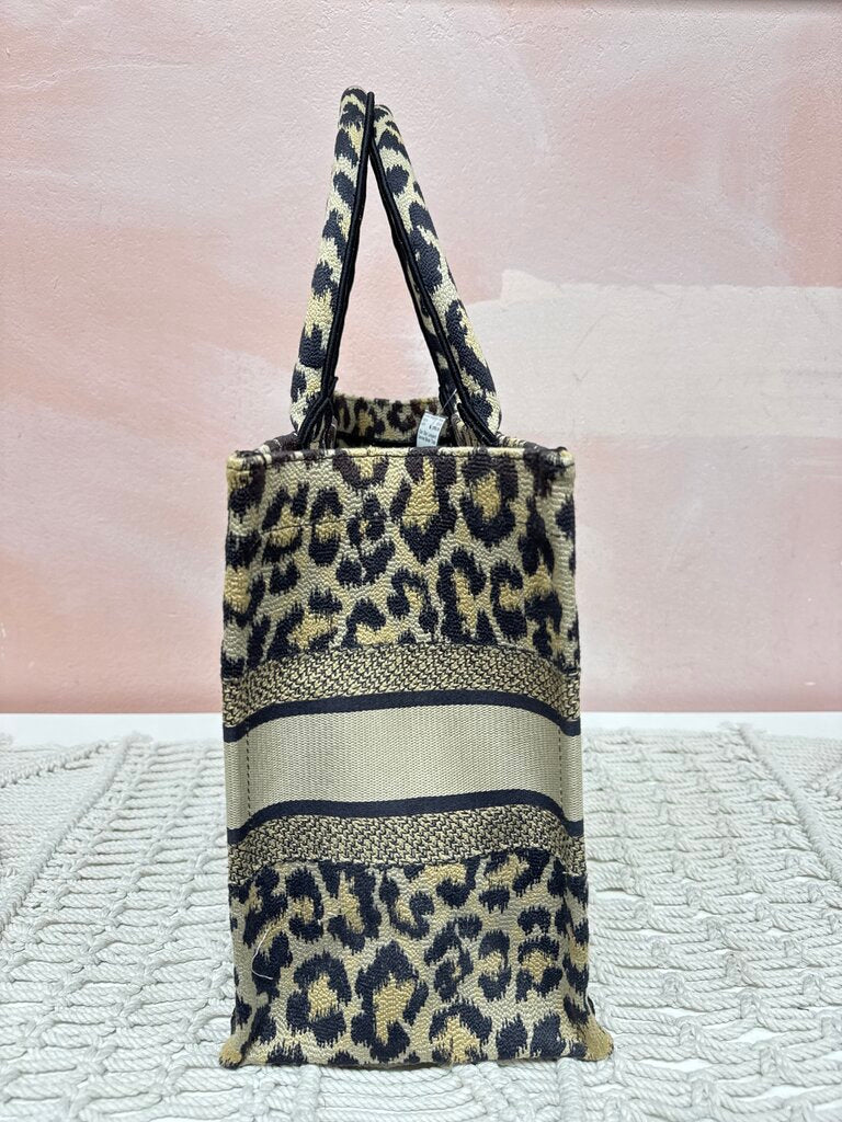 Dior Leopard Canvas Book Tote