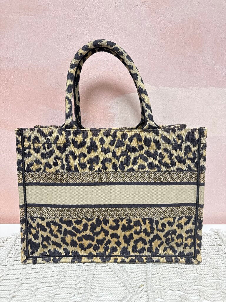 Dior Leopard Canvas Book Tote
