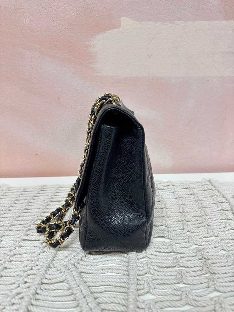Chanel Black Caviar Quilted Jumbo Flap Bag '09-'10