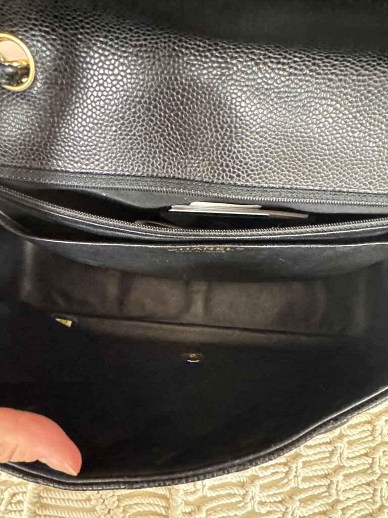 Chanel Black Caviar Quilted Jumbo Flap Bag '09-'10