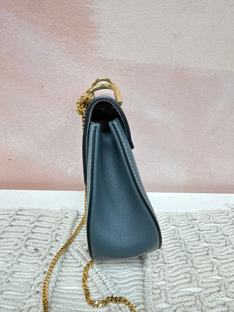 Chloe Slate Suede and Leather Drew Shoulder Bag