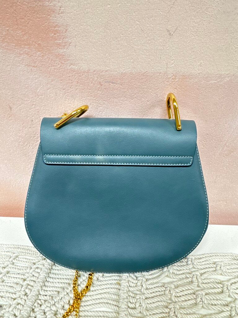 Chloe Slate Suede and Leather Drew Shoulder Bag