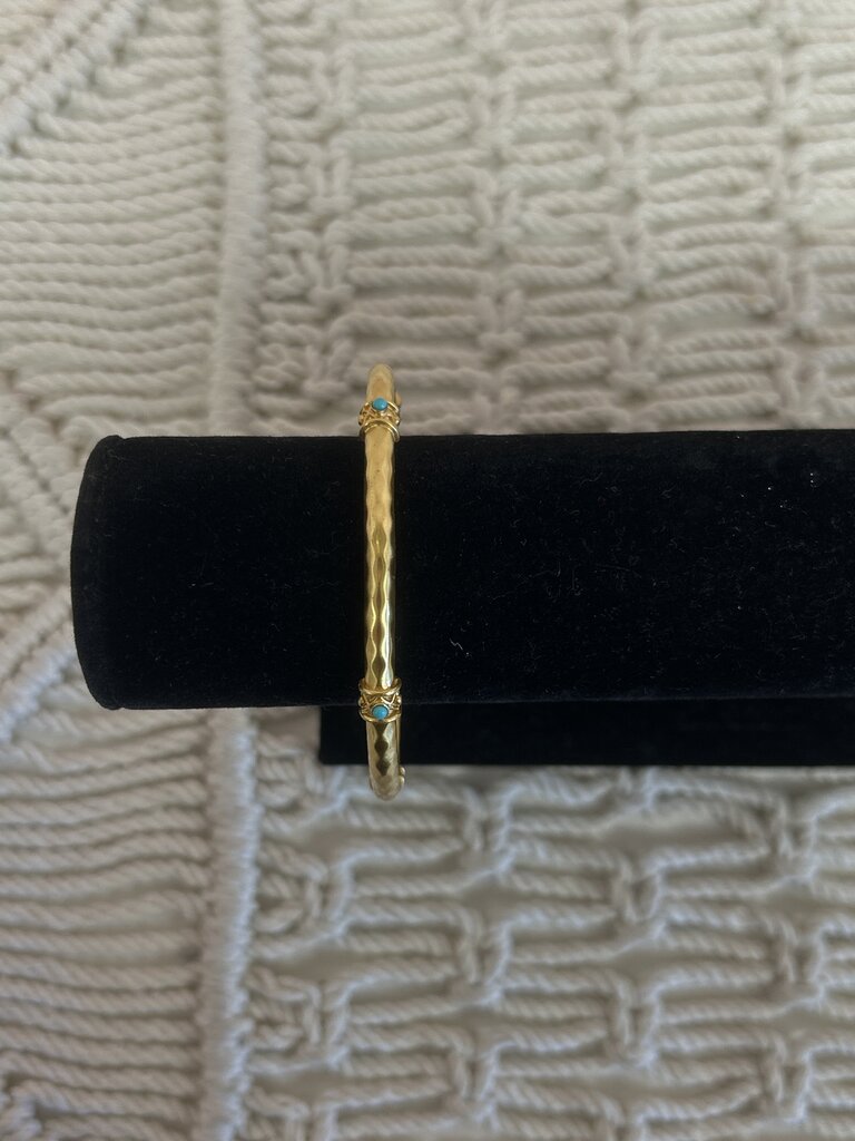 Julie Vos Gold Turquoise Bangle w/Dustbag