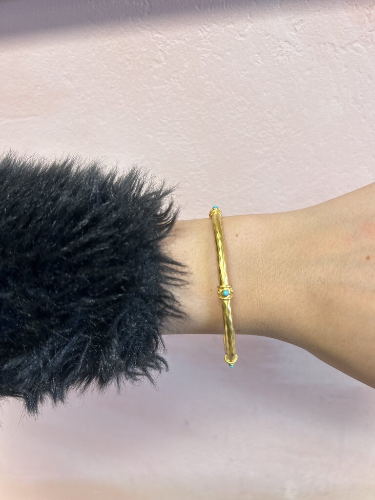 Julie Vos Gold Turquoise Bangle w/Dustbag