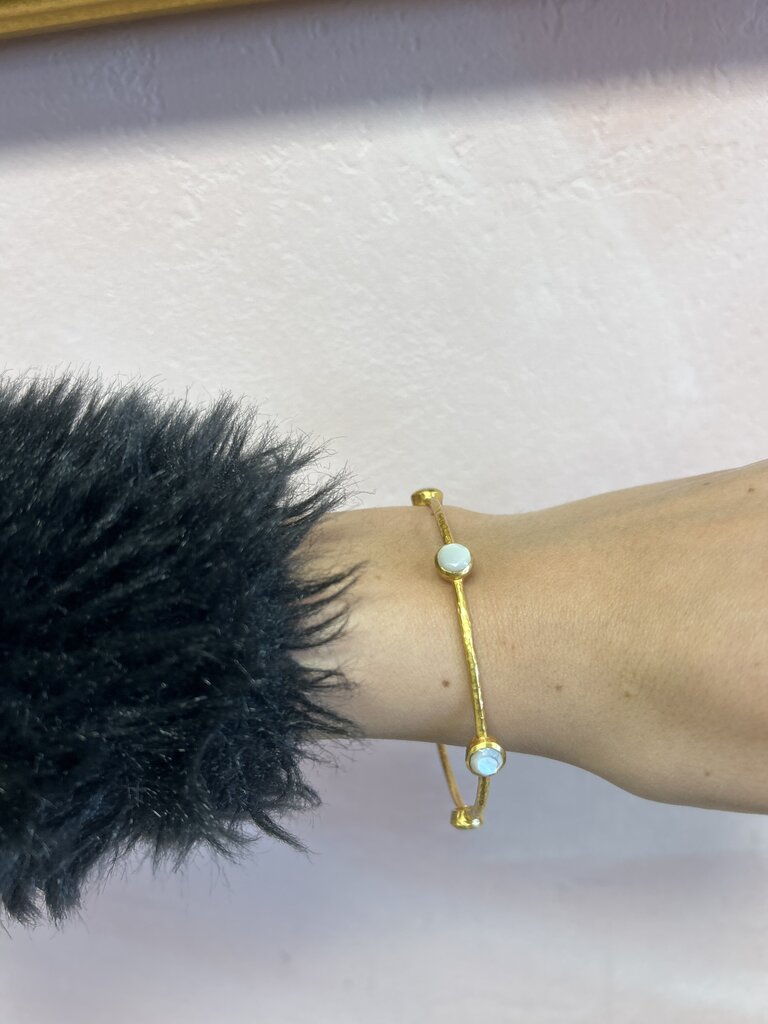 Julie Vos Gold Pearl Bangle w/Dustbag