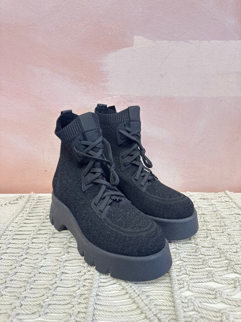 Gianvito Rossi Black Lug Sole Combat Boot