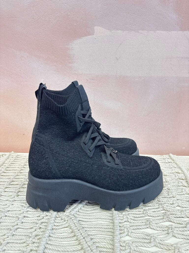 Gianvito Rossi Black Lug Sole Combat Boot