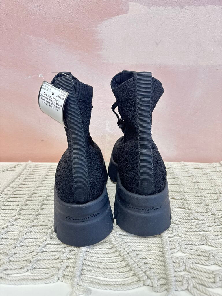 Gianvito Rossi Black Lug Sole Combat Boot