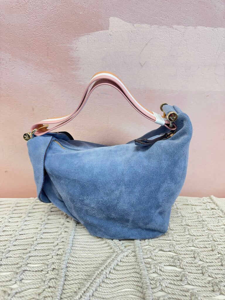 Manu Atelier Light Blue Suede Mini Tote w/Dustbag