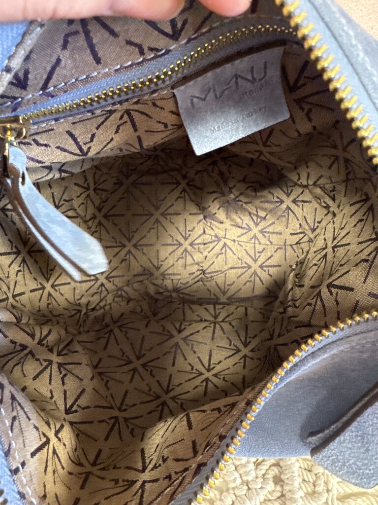 Manu Atelier Light Blue Suede Mini Tote w/Dustbag
