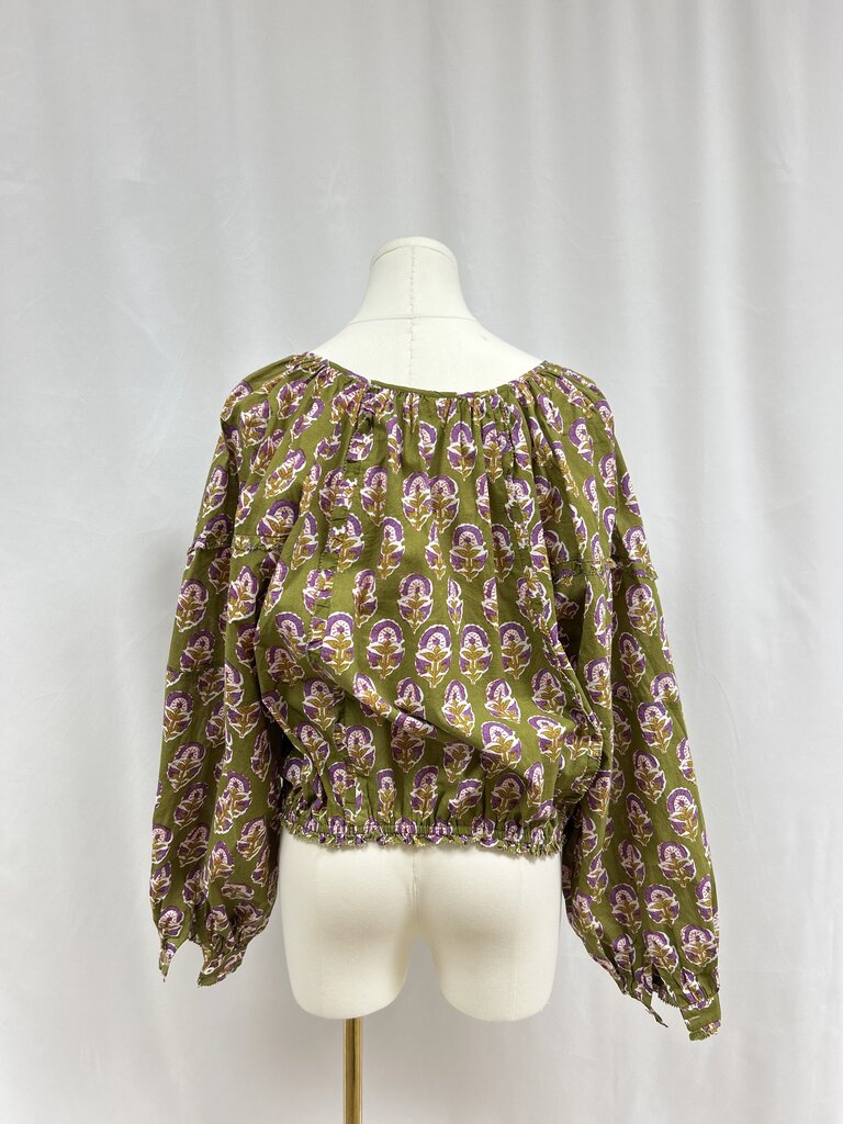 Chan Luu Green Printed Blouse