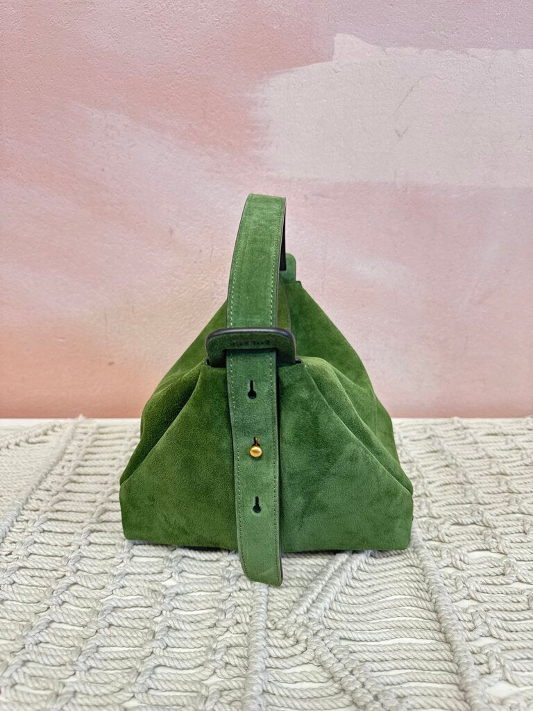 Advene Moss Suede Mini Bucket Bag w/Dustbag
