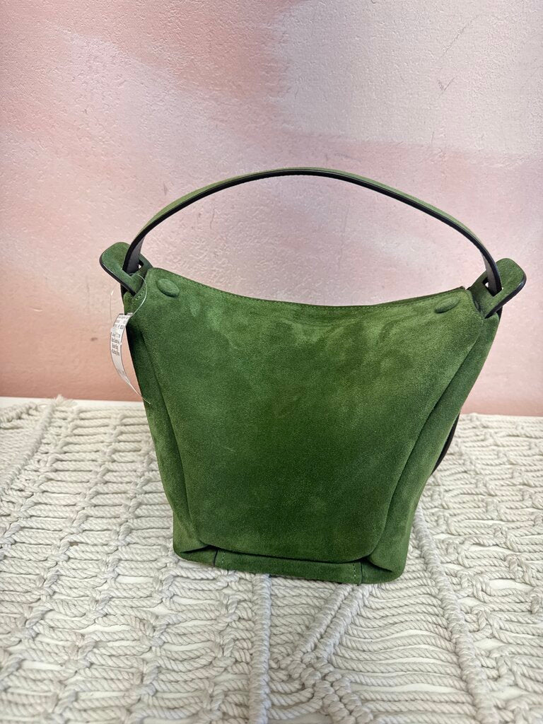 Advene Moss Suede Mini Bucket Bag w/Dustbag