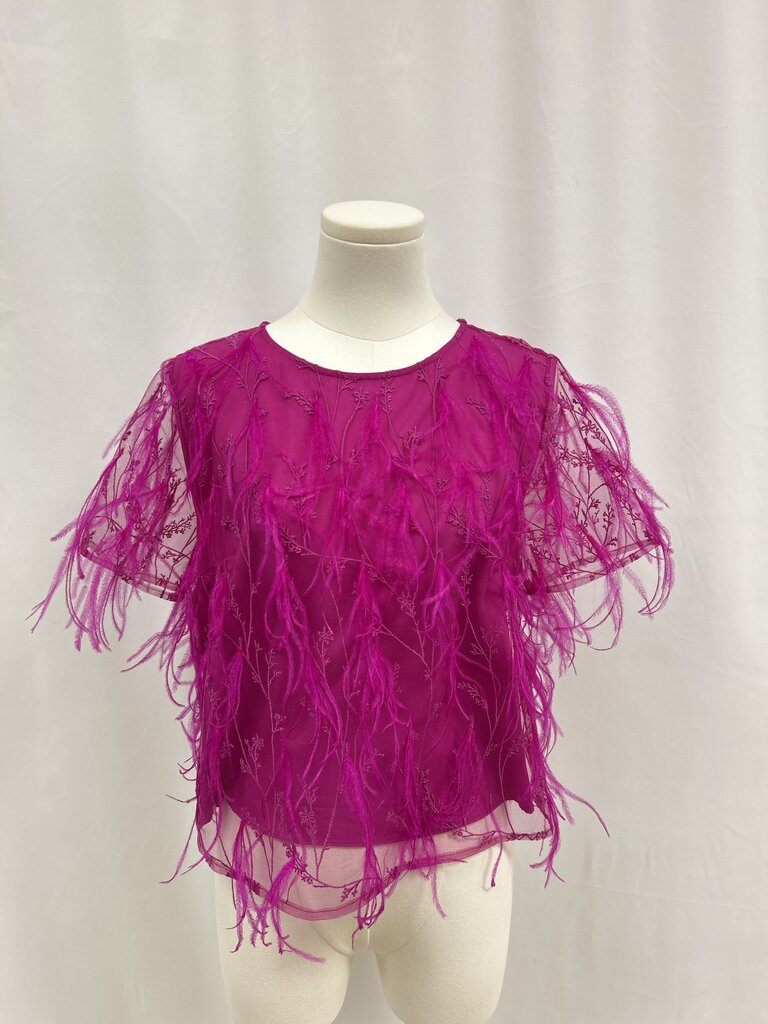 Milly Fuchsia Feather Top