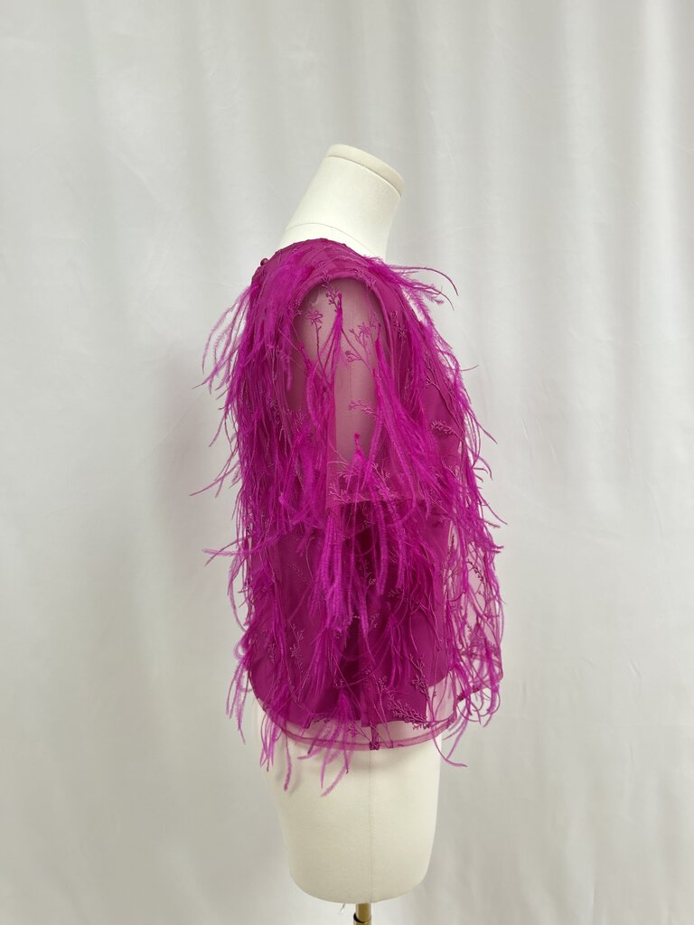 Milly Fuchsia Feather Top