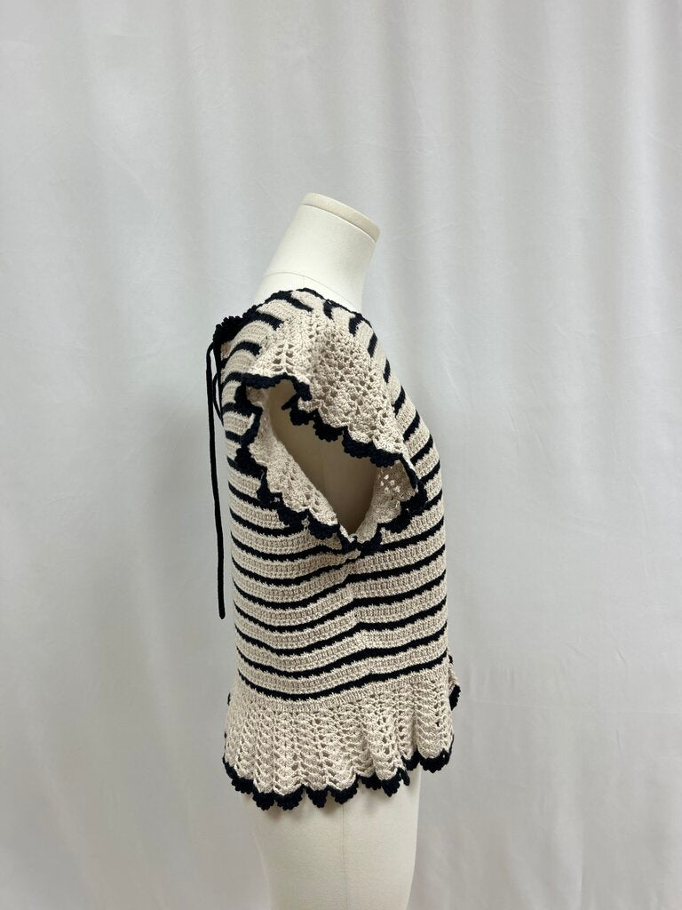 Rails Tan Knit Ruffle Sweater