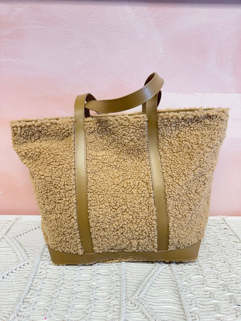 Vanessa Bruno Tan Faux Sherpa Tote