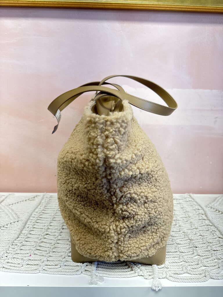 Vanessa Bruno Tan Faux Sherpa Tote