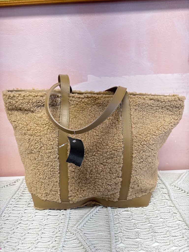 Vanessa Bruno Tan Faux Sherpa Tote