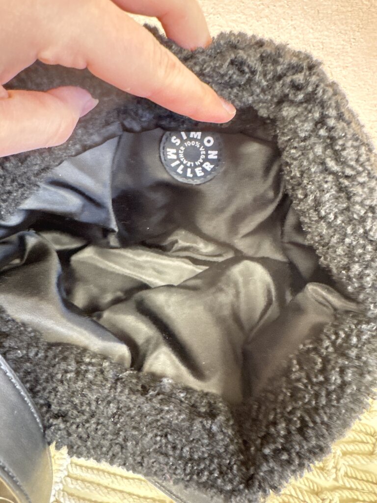 Simon Miller Black Faux Sherpa Shoulder Bag w/Dustbag