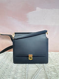 Polene Black Textured Flap Shoulder Bag w/Dustbag