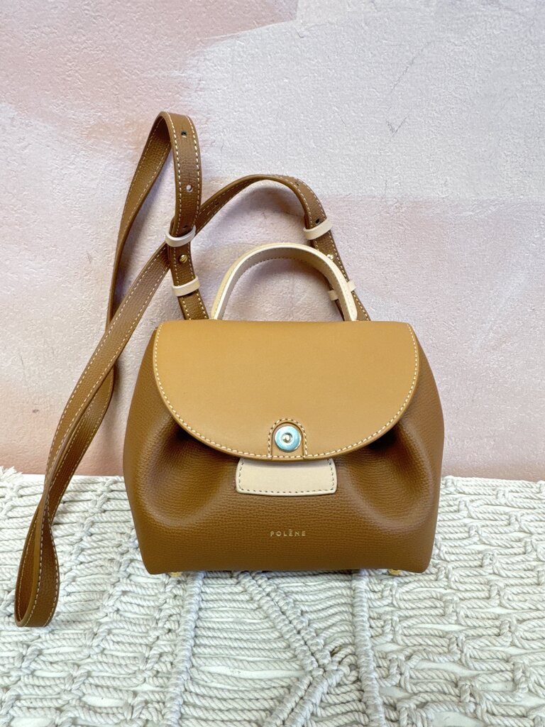 Polene Camel Trio Mini Shoulder Bag w/Dustbag