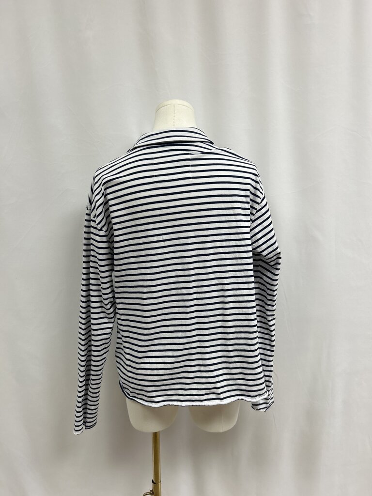 Frank & Eileen Blue and White Striped Polo