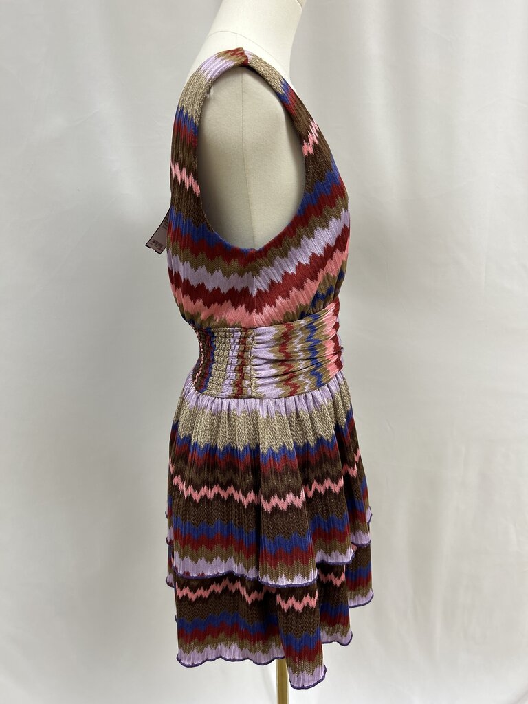 Ramy Brook Brown Multi Chevron Knit Mini Dress