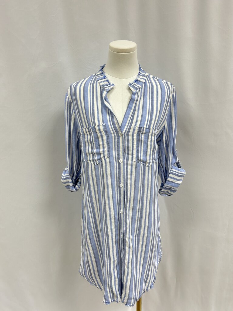 Bella Dahl Blue Striped Button Up Dress