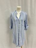 Bella Dahl Blue Striped Button Up Dress