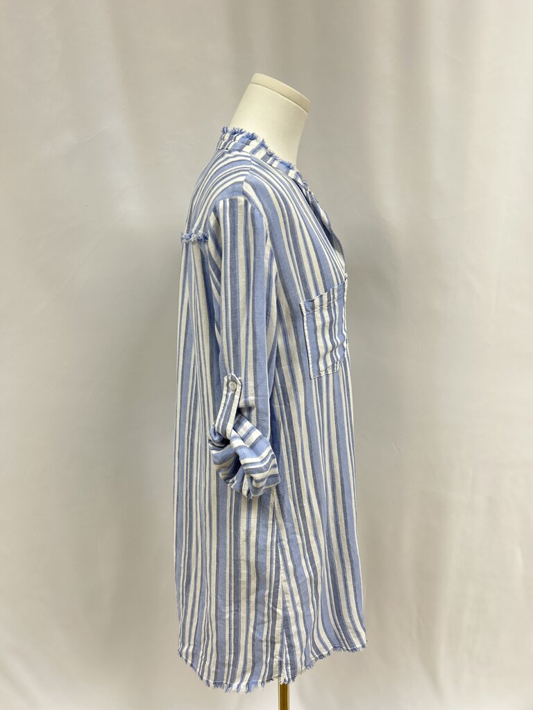 Bella Dahl Blue Striped Button Up Dress