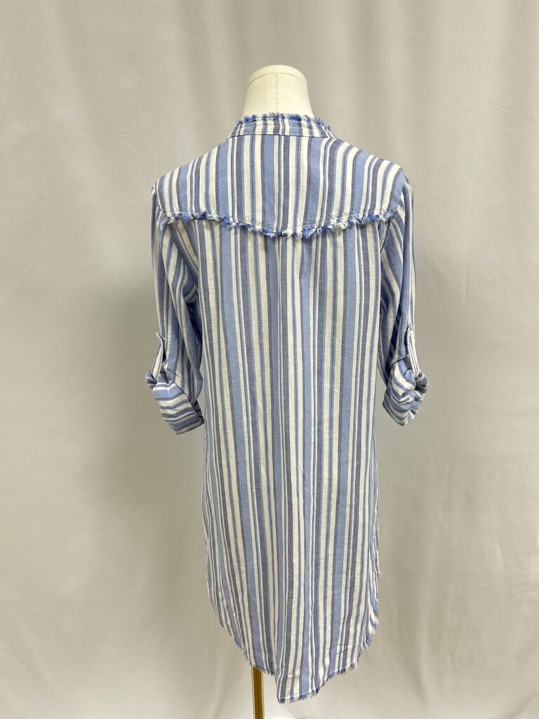 Bella Dahl Blue Striped Button Up Dress
