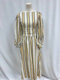 VRG GRL Ecru Striped Linen Maxi Dress