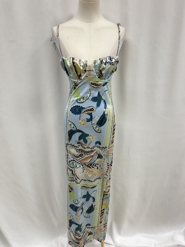 Montce Blue Floral Slip Dress NWT