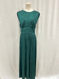 Ulla Johson Green Pleated Grecian Maxi Dress