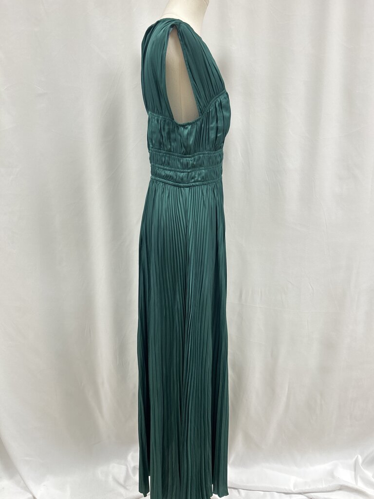 Ulla Johson Green Pleated Grecian Maxi Dress