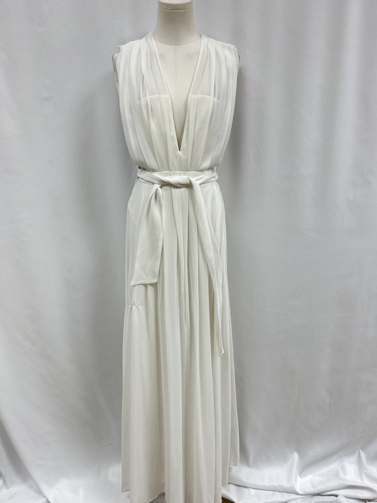 L'Agence White Pleated Grecian Maxi Dress NWT (As Is)